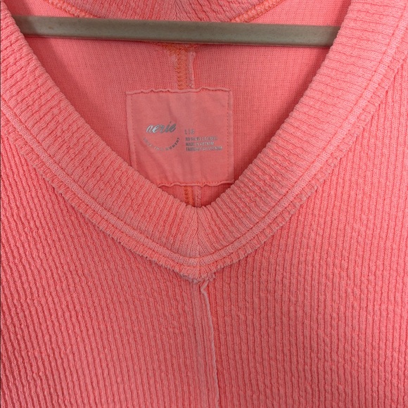 Aerie Wonder Textured V Neck Sweatshirt - Size Large - Picture 4 of 4